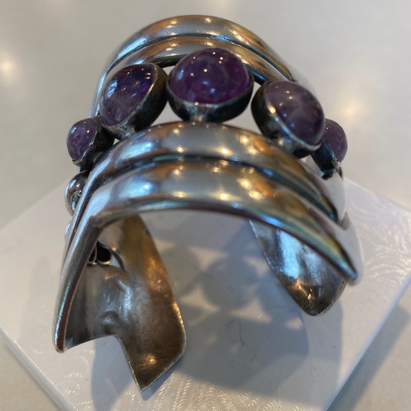 Sterling Amethyst Cuff William SPRATLING TAXCO 1940’s - Picture 12 of 14